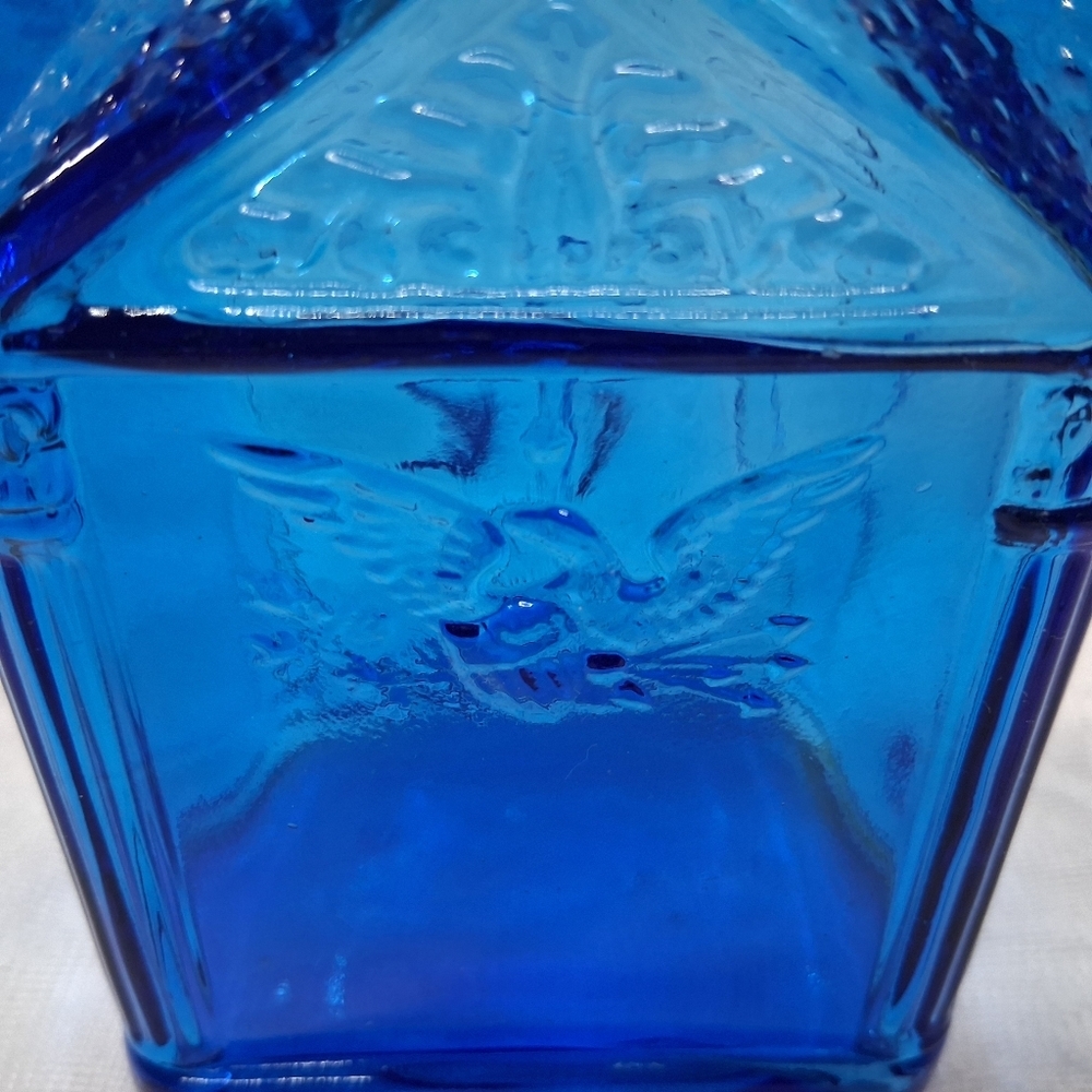 Vintage Wheaton Glass Paul Revere Bottle Cobalt Blue 1775 Eagle Americana 8" - Picture 8 of 14